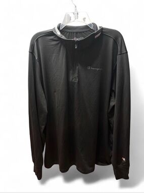 Champion‎ Black Long Sleeve Quarter-Zip Pullover